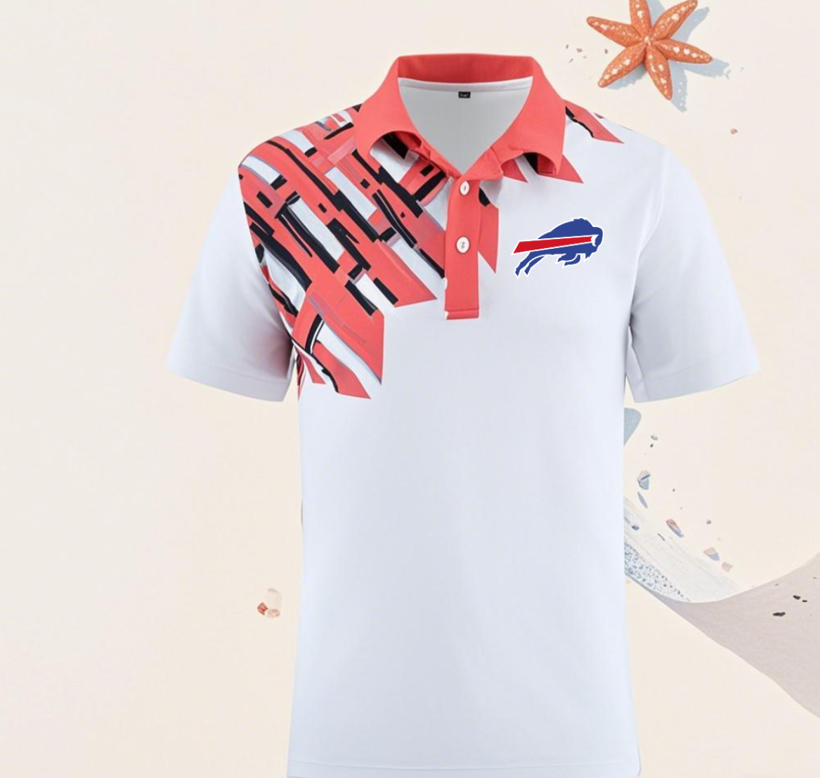 Buffalo Bills white #45 Men 2025 NFL polo T shirt